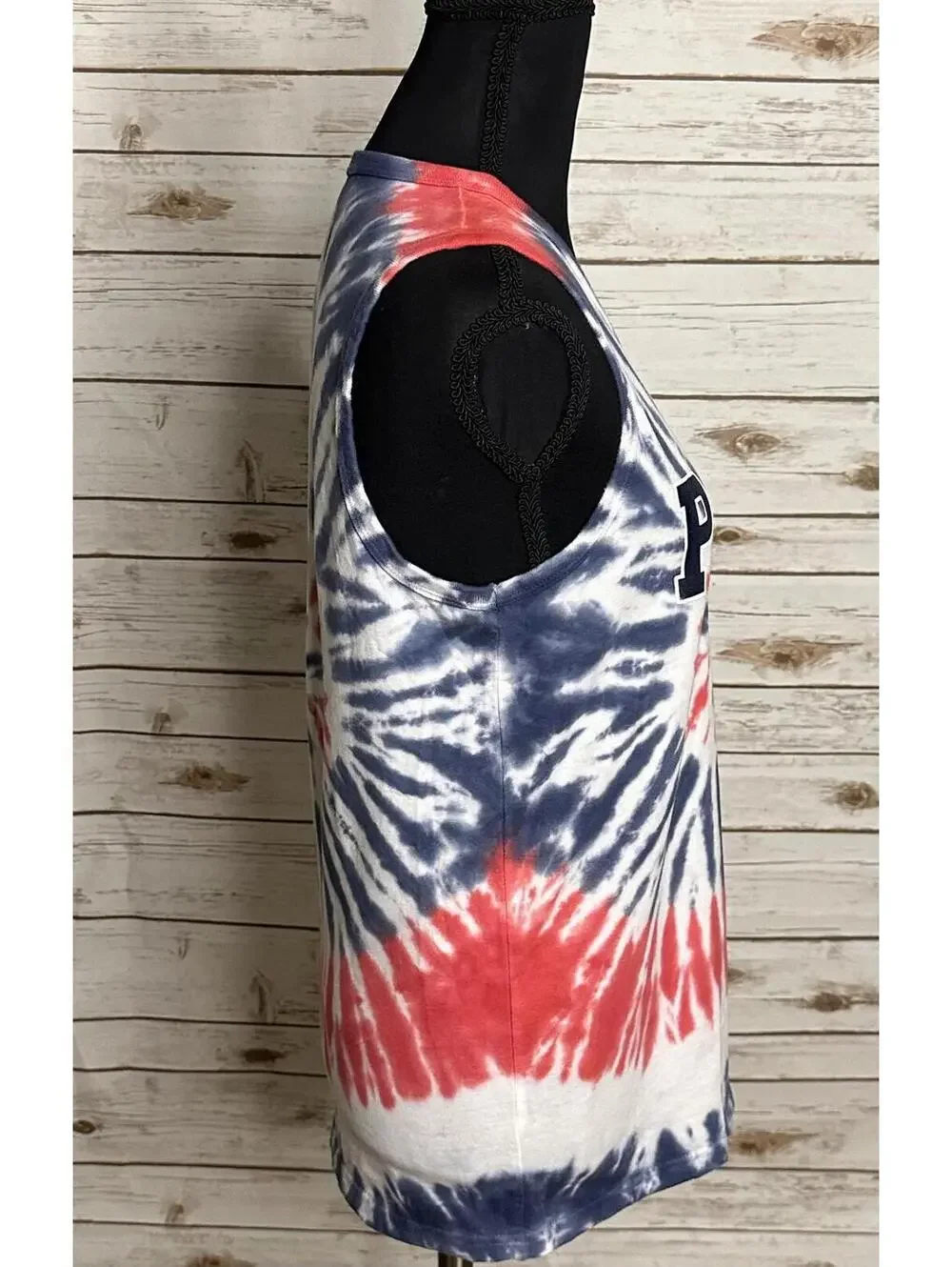 Polo Ralph Lauren blue/white/red tie-dye cotton sleeveless tank Size L (14-16)